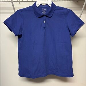 L.L. Bean Women’s Relaxed Fit Blue Polo Shirt size Medium